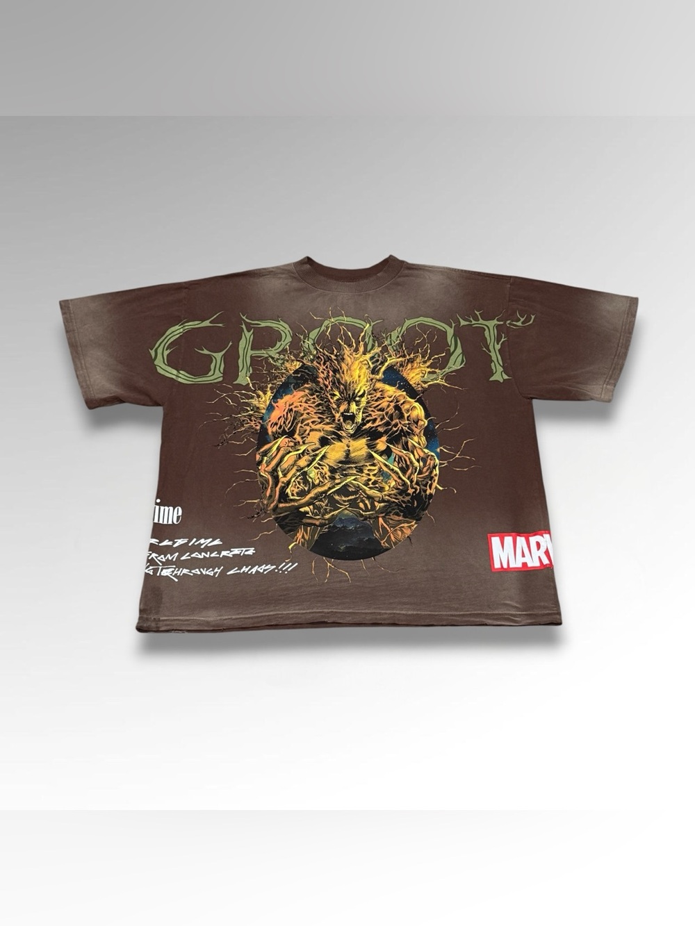 Civil Regime x Marvel Hero Elite Groot Washed Brown Tee